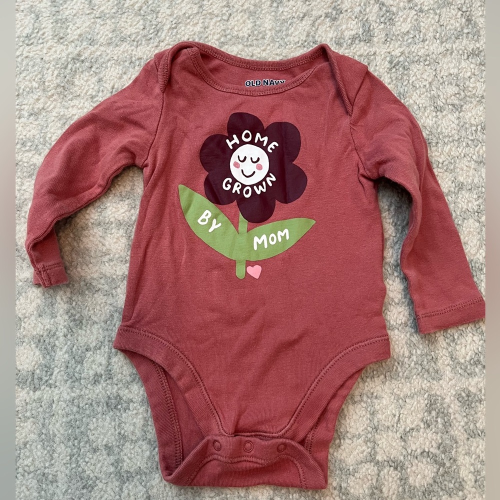 Old Navy Pink Bodysuit with Long Sleeves